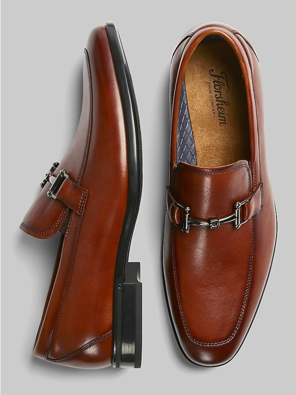 Florsheim Cognac Leather Bit Loafers